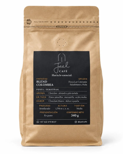 Bolsa de café Blend Colombia JAEL, 340 g en grano