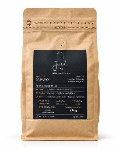 Bolsa de café Papayo JAEL, 454 g molido medio