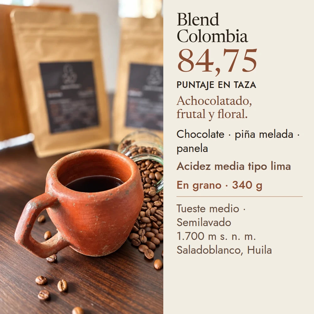 Blend Colombia de 84,75 puntos en taza