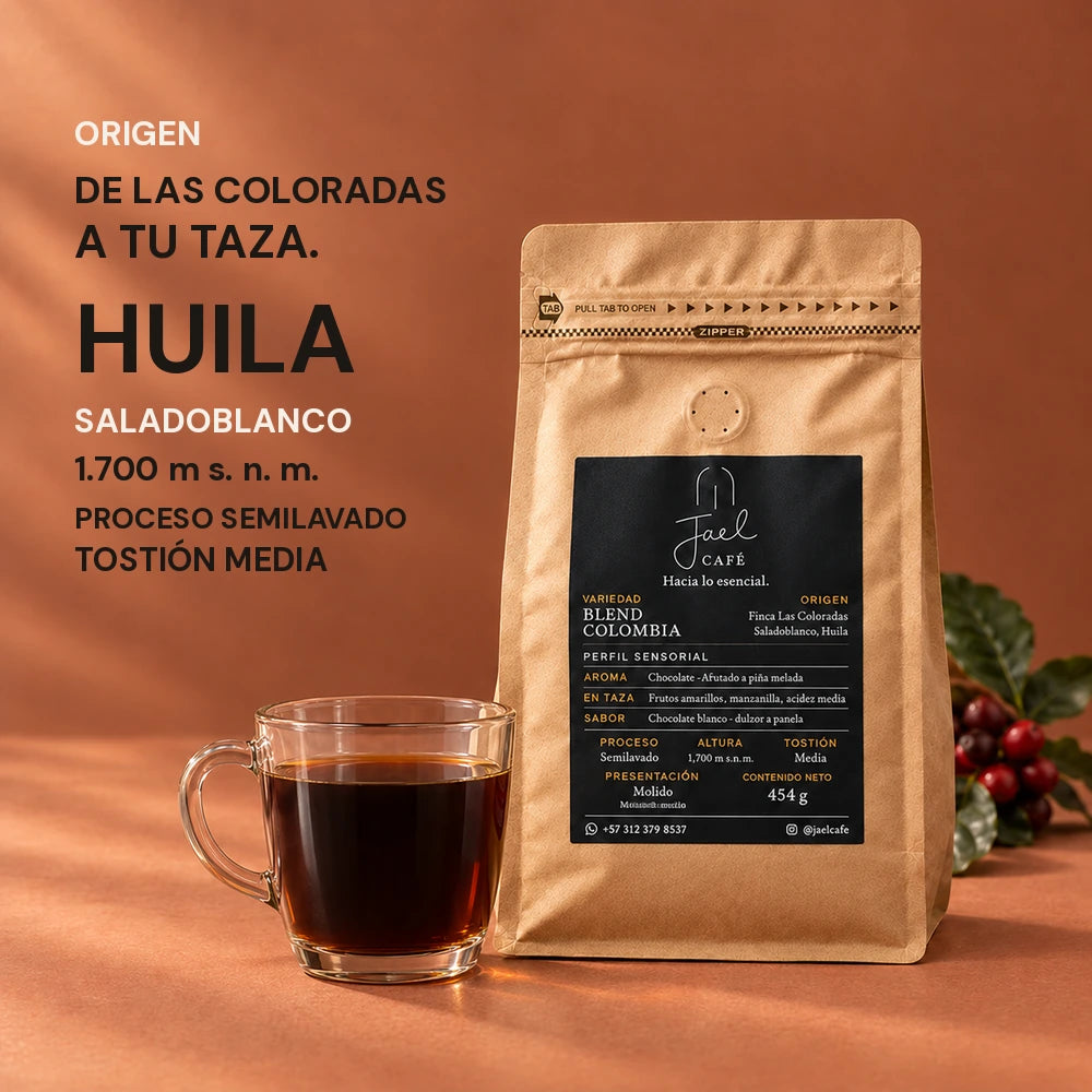 Origen del café JAEL en Las Coloradas, Saladoblanco, Huila